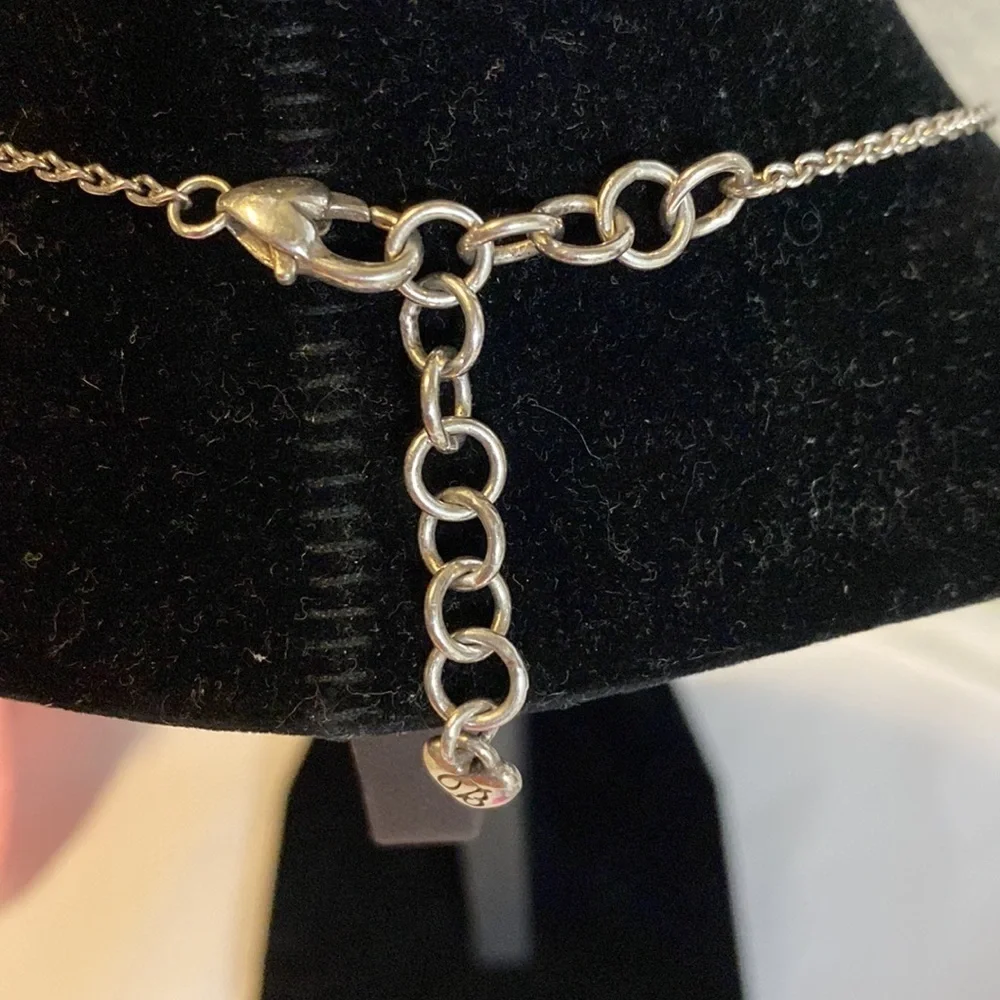 Brighton vintage‎ Heartland etched open heart pendant collar necklace
